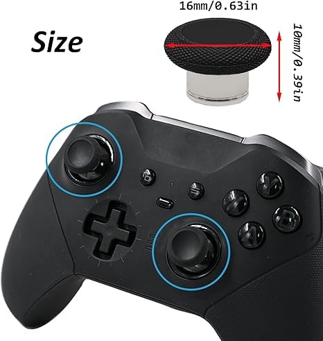 Image of 2 Pcs Metal Short Thumbsticks Replacement for Xbox Elite Series 2 Controllers,Short Concave Magnetic Analog Joysticks for Xbox Elite Series 2 Core Standard Height Thumbsticks(Black)