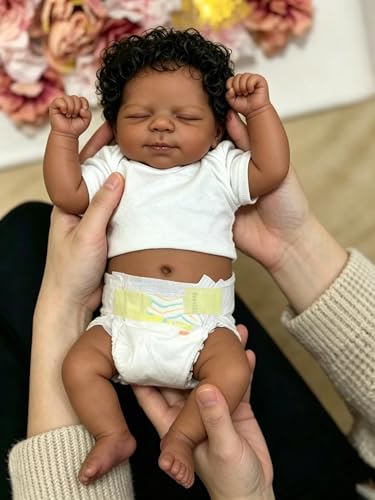 Muñeca Reborn Realista 19 Pulgadas Cuerpo Suave Negra miniatura 3