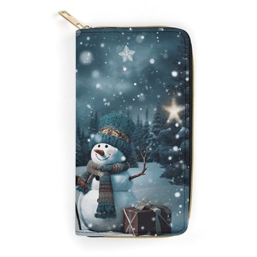 Portefeuille bonhomme de neige marron fin des cartes perdues grâce à la poche zippée