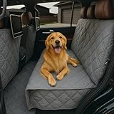 Deluxe Quilted and Padded Dog Car Back Seat Cover with Non-Slip Back Best for Car Truck and SUV - Travel With Your Pet Mess Free - Universal Fit 56