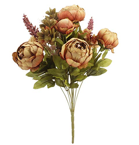 Turelifes Vintage Artificial Rose Peony Slik Flowers Bouquet for Wedding Home Decoration