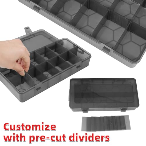 ZKH Small Parts Organizer Box, Clear Tackle Box Organizer with 4x12 Compartments, Removable Dividers, Stackable Bead Organizer Box, Ideal Craft Organizers and Storage for Beads,Screws,Fishhooks,Parts by ZKH - Image 4