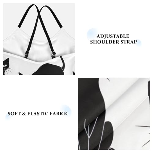 Black Cats One Piece Swimsuit, Spaghetti Straps, Cross Back Design, Ages 3T3