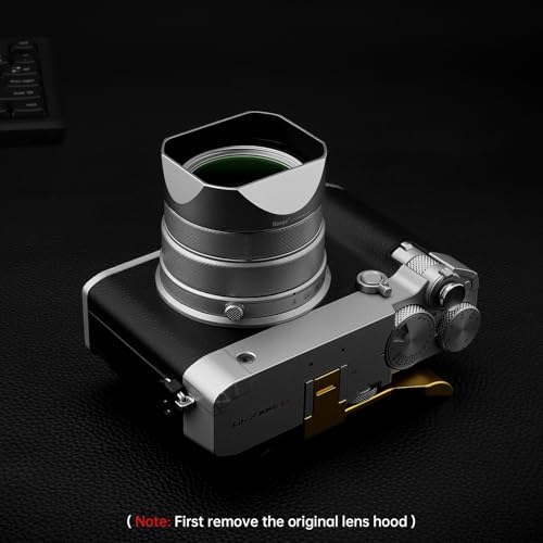 Haoge Metal Square Lens Hood para Cámara Fujifilm GFX100RF Accesorios Plata LH-GFXRF-IIS+Cap-GFXRF-IIS miniatura 3