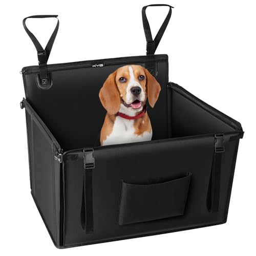 KYG Seggiolino auto per cani, extra stabile, impermeabile, antiscivolo, resistente ai graffi, 4 cinghie fissaggio posteriore, sedile rinforzato (58x55x36 cm)