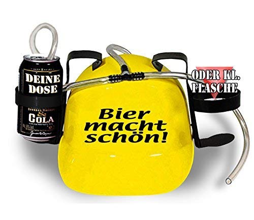 HSK Trinkhelm Spaßhelm mit Printmotiv - Bier macht schön - 51634 - versch. Farben zur Wahl Farbe gelb