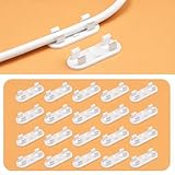 20 Pack Cable Clips Self Adhesive Cord Organizer, Wire Management Clips for Desk and Wall, Cable Holder for Home Office Power Cords USB Wires