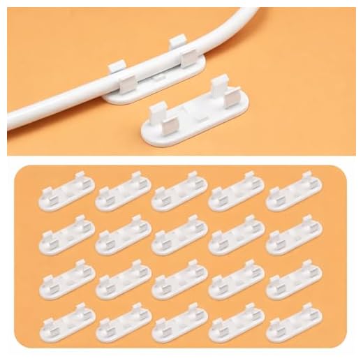 20 Pack Cable Clips Self Adhesive Cord Organizer, Wire Management Clips for Desk and Wall, Cable Holder for Home Office Power Cords USB Wires