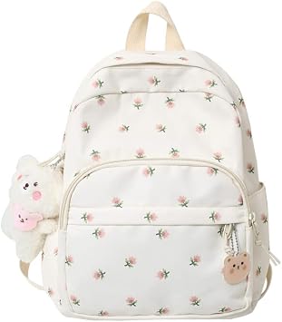 Kawaii Backpack Flower Printed Backpack 