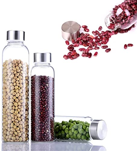 Image of ISKO Borosilicate Glass Water Bottle with Leak-Proof Airtight Stainless Steel Lid With and Protective Fabric Sleeve For water, Juices,Fridge bottles - 550ML