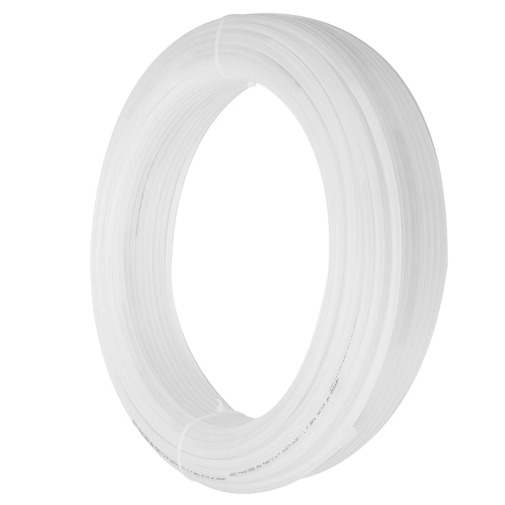 Manguera de aire neumática de alta presión de nailon de 100 m, tubo flexible blanco para aire, aceite y agua (8 x 6 en blanco x 100 m)