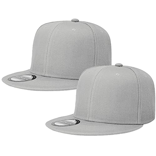 Image of Classic Snapback Hat Cap Hip Hop Style Flat Bill Blank Solid Color Adjustable Size