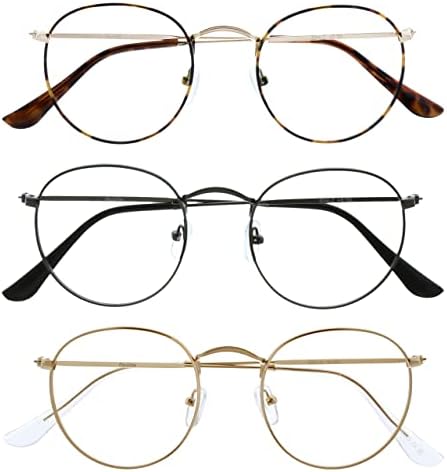 OPULIZE Sol Blue Light Blocking Glasses 3 Cool Metal Retro Reduces Glare Improve Sleep Headaches Computer Gaming Brown Gunmetal Grey Gold Mens Womens BBB94-279