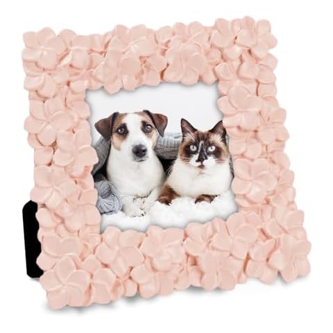 Hiwhy Pink Flower Photo Frame for Pets and Baby Photos Cover