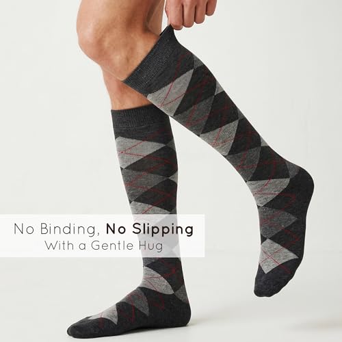 Image of Mysocks Unisex Knee High Long Socks Argyle