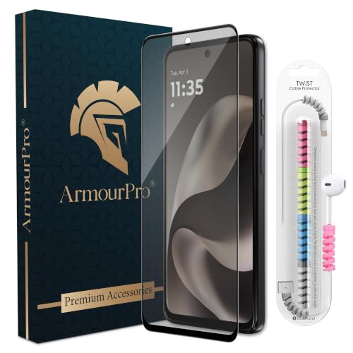 Image of ArmourPro Anti Glare Matte Tempered Glass for Motorola G77 Power, Anti Fingerprint Screen Protector, 9H Scratch Resistant, Smooth Touch, Easy Installation Kit with Cable Protector