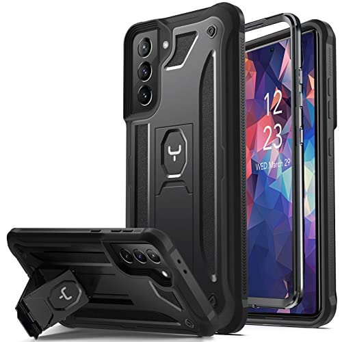 Youmaker Compatible With Samsung Galaxy S22 Case With Built-In Kickstand, [Military Grade Protection] Full Body Heavy Duty Rugged Shockproof Protective Cover For Samsung Galaxy S22-Black #TOP16