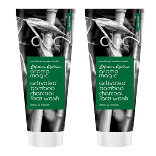 Image of Aroma Magic Detox & Cleanse Face Wash | Activated Bamboo Charcoal & Lemon Essential Oil | Deep Cleansing, Brightening & Oil Control | Anti-Pollution, Paraben-Free for All Skin Types - 100ml Pack of 2