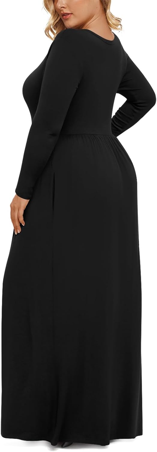 LONGYUAN Women's Plus Size Maxi Dresses for Curvy Women Casual Long Dress XL-6XL - Image 3