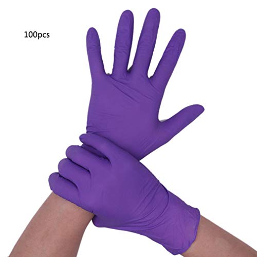 Disposable Nitrile Gloves, Powder-free And Latex-free Food-grade Gloves, Durable, Safe, Highly Flexible, 50 / 100pcs Purple Per Box 50pcs M purple