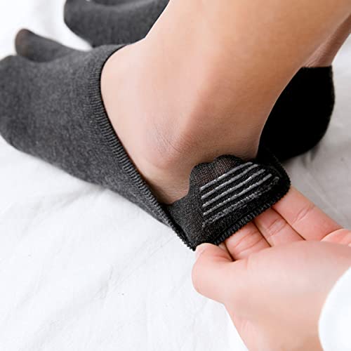 4pairs Breathable Two-finger Low Cut Ankle Socks Anti-slip Sports Boat Socks for All Activities Black White Coffee Light Gray Running and Everyday Wear4