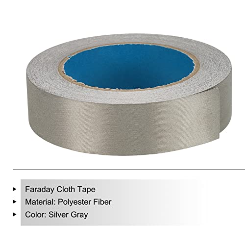 Image of MECCANIXITY Faraday Cloth Tape 1.18 inch W x 82 Feet Single Sided Conductive Cloth Fabric Adhesive Tape Roll for Laptop Cable EMI Shielding