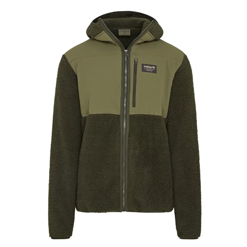 Il pile sherpa super morbido offre calore e comfort. Cappuccio aderente per la protezione dagli agenti atmosferici. Tasca sul petto con cerniera per cellulare.