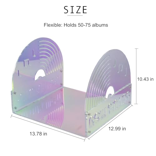 Acrylic Vinyl Record Storage Holder for 75 LPs, Now Playing Display Stand by JIMEI - Image 2