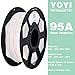YOYI YOYI 3D Printer Filament, 95A TPU Filament 1.75mm, Flexible Filament, 0.8KG Spool,Dimensional Accuracy +/- 0.03 mm, Soft TPU Filaments of High Elasticity (White)