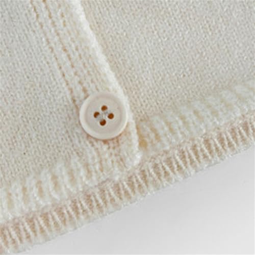 Baby Cardigan for Boys Girls Knit Sweater with Dot Embroidery Crewneck Button Down Cardigan Rolled Cuff Relaxed Fit3