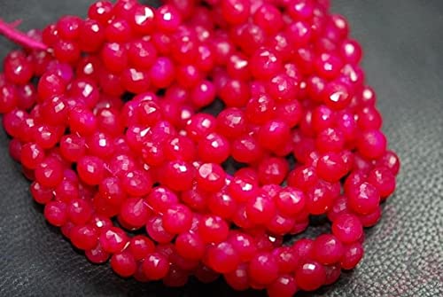 Chalcedony fuchsia en briolettes facettées contre les bijoux ternes 7-8mm