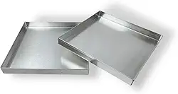 KIT 2 FORMAS ASSADEIRAS QUADRADAS BROWNIE 25X25X3 ALUMÍNIO