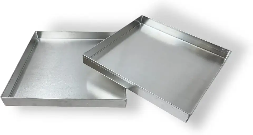 KIT 2 FORMAS ASSADEIRAS QUADRADAS BROWNIE 25X25X3 ALUMÍNIO