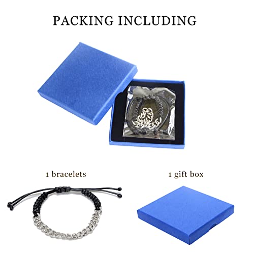 Nenmatte Stainless Steel Bracelet Boho Surfer Bracelets,Men Link Bracelets Braided Men Bracelets With Stainless Stell Handmade Poloshing Silver Stainless Steel Men's Jewelry Bracelets Weaven Bracelets For Men's Gifts #TOP3