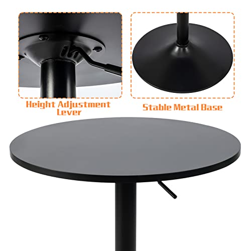 Oristus Φ23.6” Round Pub Bar Table Pub Dining Height Table,Use For Living Room Pub Bistro Kitchen Island(Height Adjustable Range 25.7”- 36”) #TOP6