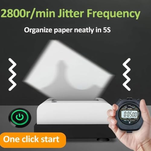 Electric Paper Sorting Machine, 20W Automatic Paper Shaking Machine,Tabletop Paper Jogger, for Offices School Banks