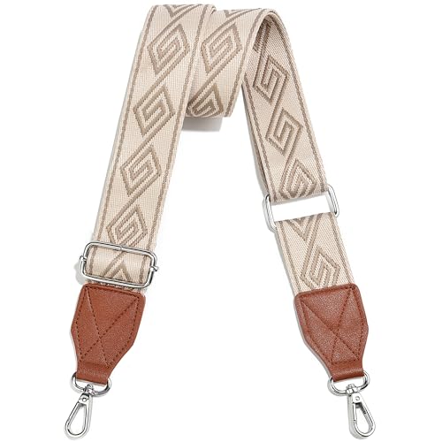 Image of Purse Strap,1.5 inch Leather End Shoulder Strap Adjustable Replacement,Retro Multi-Pattern Crossbody Bag Straps