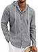 TAFLE Mens Linen Long Sleeve Button Down Shirts with Pockets Casual Hawaiian Beach Shirts Lightweight Fashion Hoodies Overshirt Jacket Grey