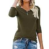 Blouse for Women Long Sleeve Kimloog Women's Long Sleeve Henley Button Up T Shirt Casual Basic Tops Blouse [video game] [video game]