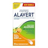 Alavert 24 Hour Allergy Relief Tablets, Non-Drowsy Antihistamine, Orally Disintegrating Allergy Tablets, Loratadine 10 mg, Citrus Burst Flavor, 18 Count
