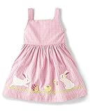 Gymboree,Girls,and Toddler Embroidered Sleeveless Dress,7,Pink Bunnies