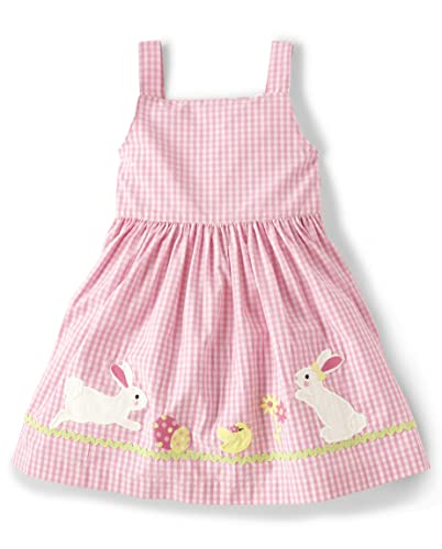 Gymboree,Girls,and Toddler Embroidered Sleeveless Dress,4,Pink Bunnies