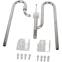 Metal Lily Pipe, Stainless Steel Inflow and Outflow Water Pipe with Acrylic Fixing Frame, Ideal for Aquarium Plant Tanks, Removes Surface Scum, Easy to Clean 16mm/0.63in