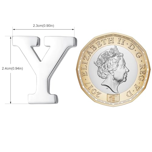 Image of HONEY BEAR Initial Alphabet Letter Lapel Pins Collar Badge Brooches for Mens /Womens Shirt Dress Decoration Silver