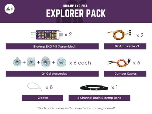 Image of BioAmp EXG Pill (Assembled) | Pack of 2 | Publication grade sensor to record EEG, EOG, EMG, ECG | Free dry electrode based EEG Band included | Upside Down Labs
