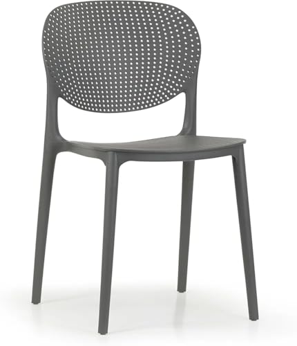Image of Dream Furnishing - Set of 4 Stackable Dinning Chairs for Home Cafe Office Hotel for Indoor and Outdoor Patio (Grey)