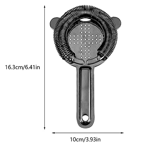 Cocktail Zeef RVS Bar, Cocktail Zeef, RVS Bar Zeef Cocktail Zeef Roestvrij Staal Bar Ice Fruit Separator Filtering Tool voor Barman (Zwart) - Image 7
