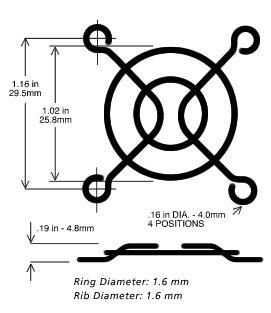 35mm Black Fan Finger Grill (4 Packs)