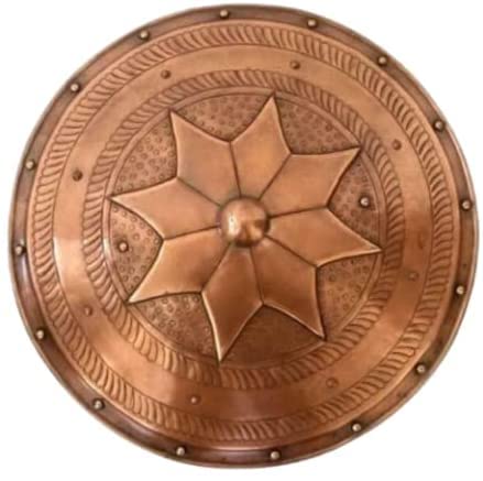 Medieval Greek Knight Armour Round Shield Steel Medieval Warrior Viking Shield For Cosplay, Role-Play Size 24" Shield Party Decor Costume Gifts #TOP30