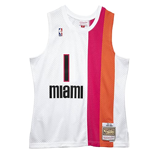 Maillot Chris Bosh Miami Heat 2011-12 Mitchell & Ness Swingman Blanc Souvenir Champion